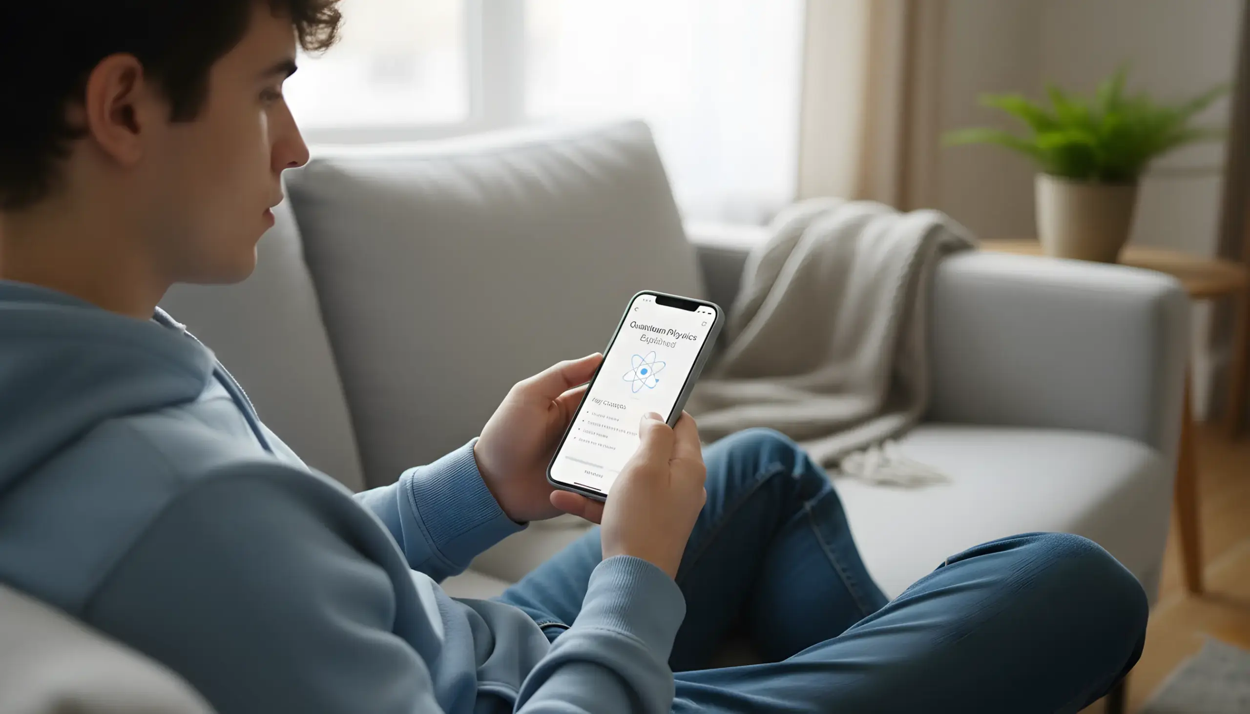 Persona joven estudiando en su smartphone conceptos de apuestas deportivas
