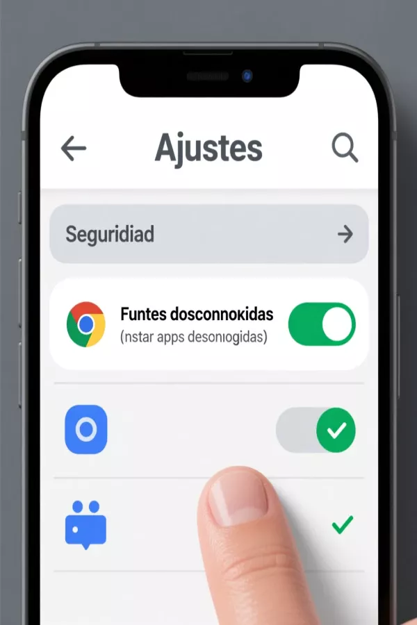 Configuración de seguridad en Android para permitir instalación de archivos APK
