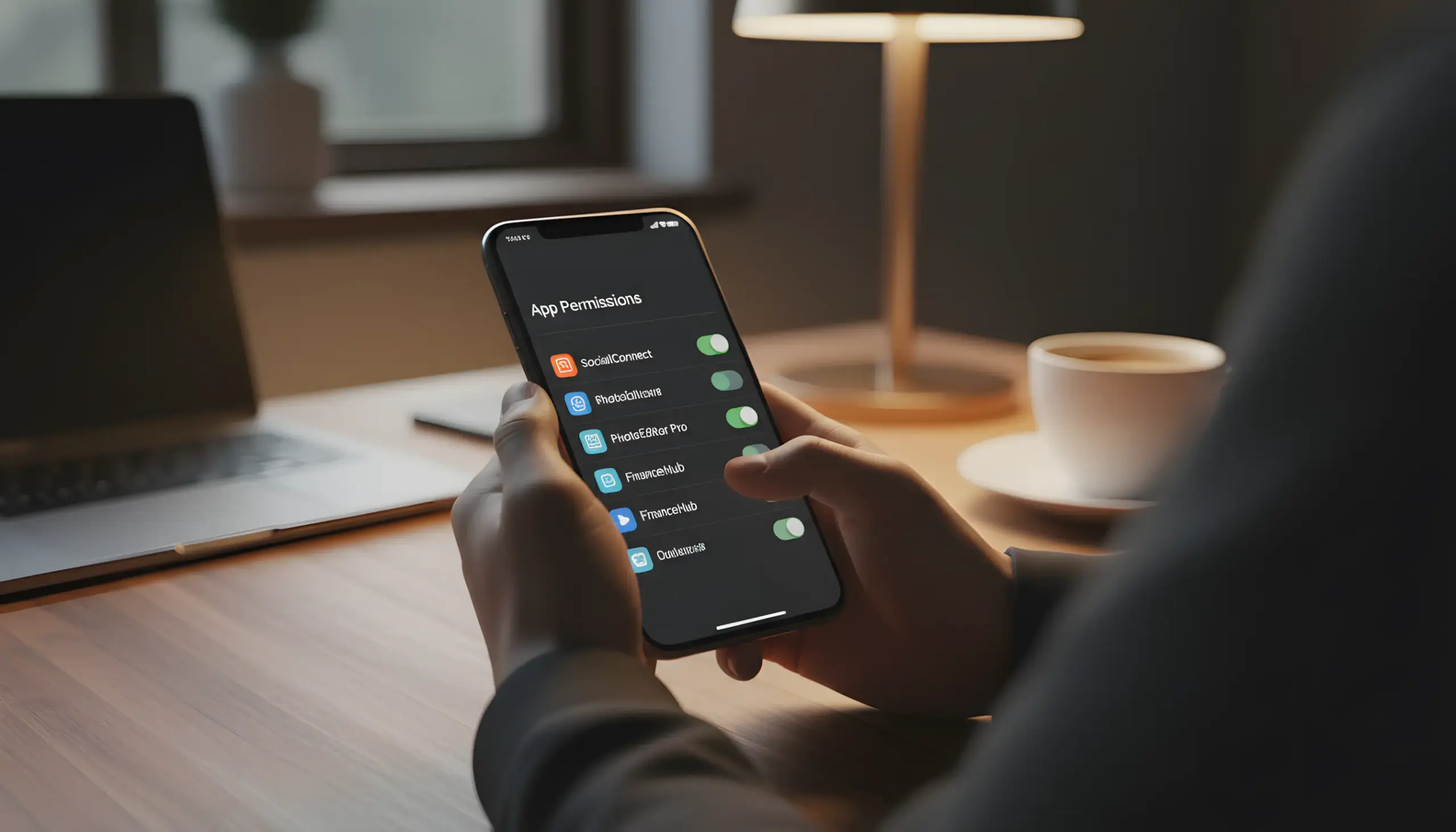 Persona navegando por el menú de ajustes en su smartphone Android