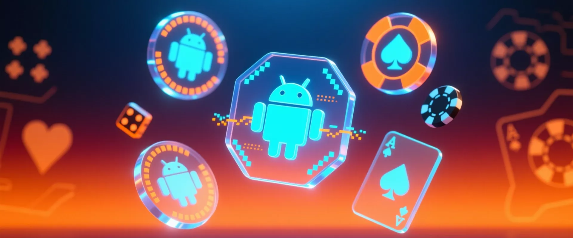 Smartphone Android mostrando aplicaciones de apuestas deportivas con elementos holográficos