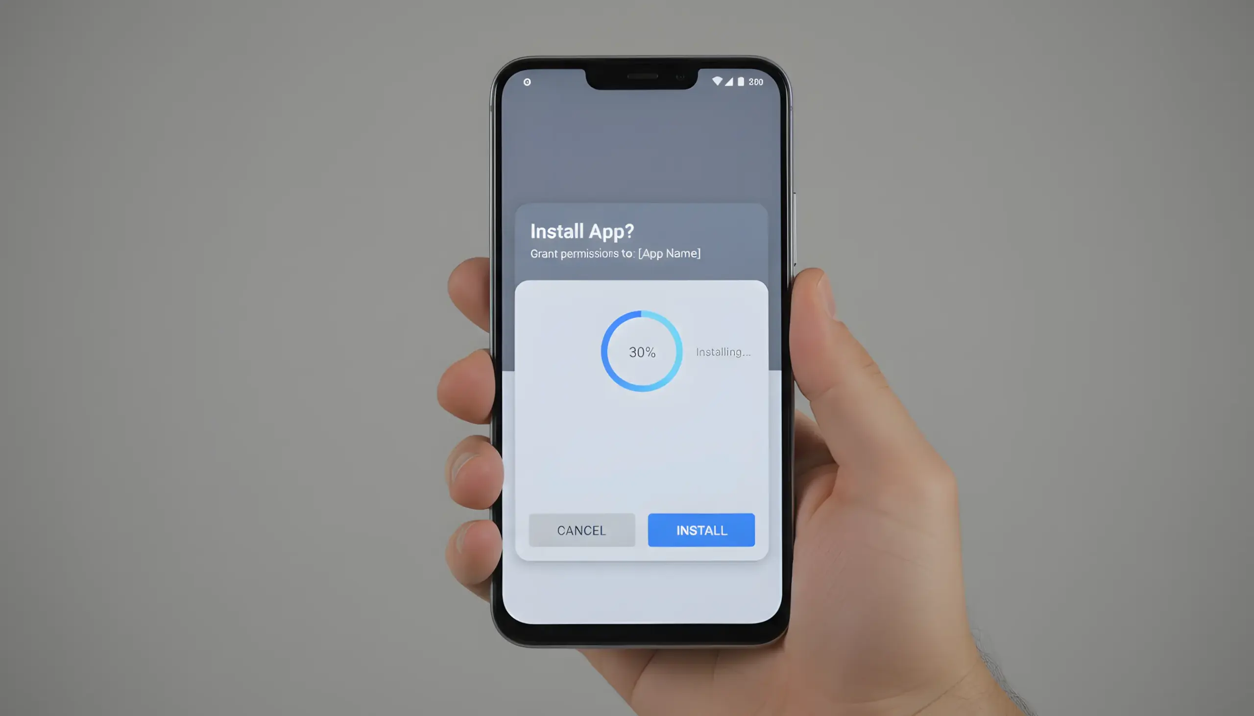Pantalla de smartphone Android mostrando proceso de instalación de aplicación