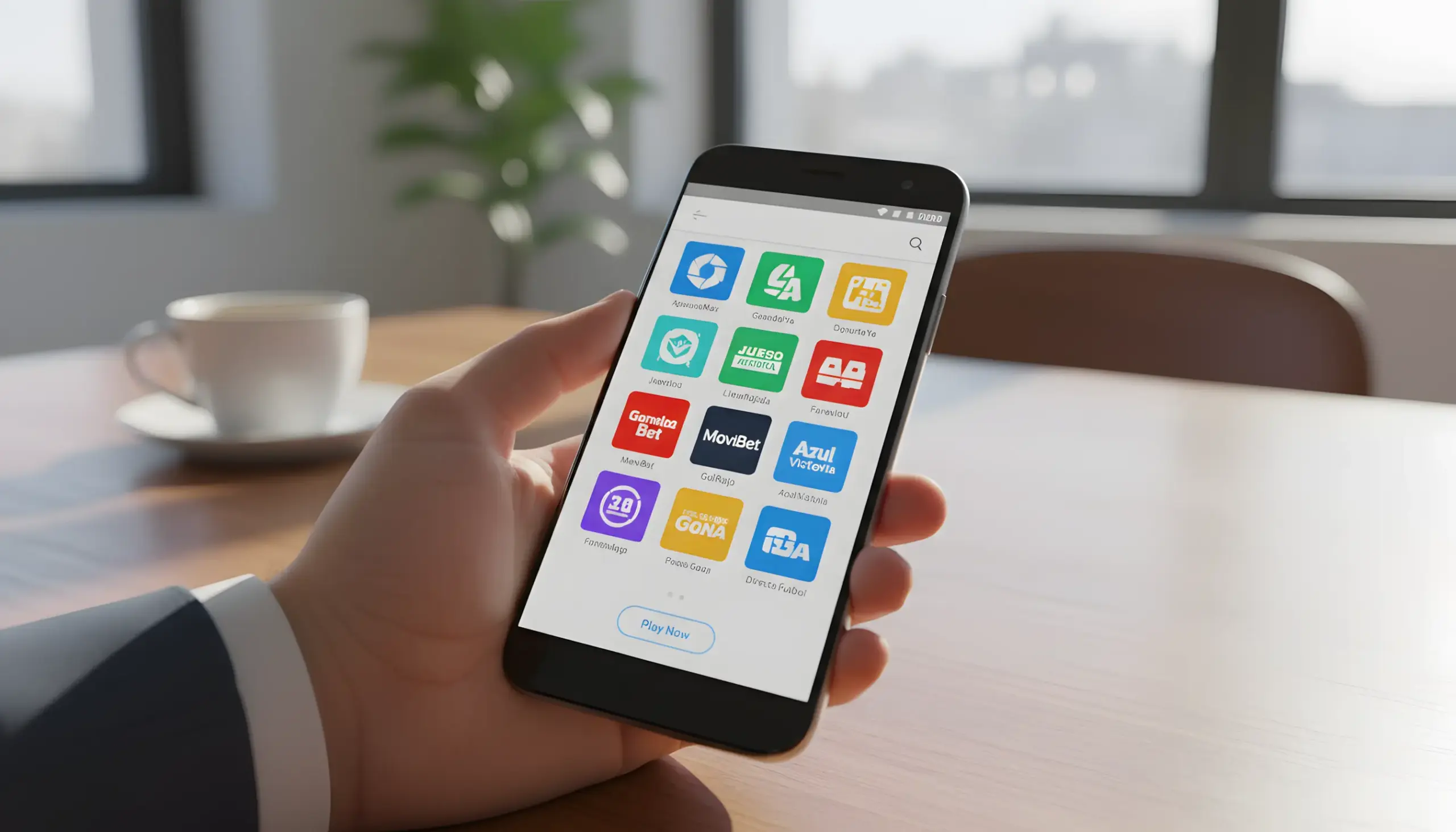 Múltiples logos de casas de apuestas españolas en pantalla de smartphone