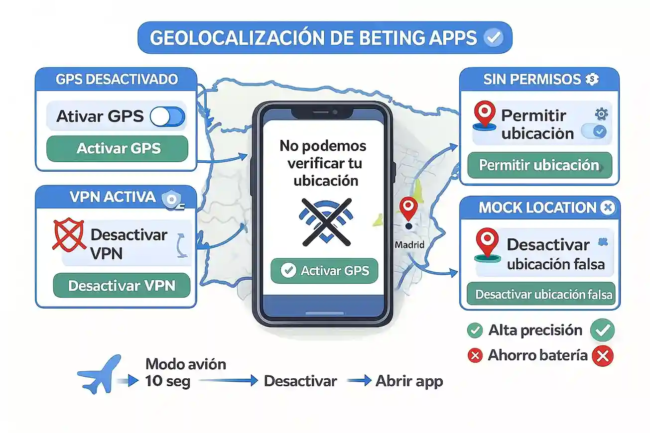 Resolver problemas de geolocalización y verificación de ubicación en apps de apuestas España